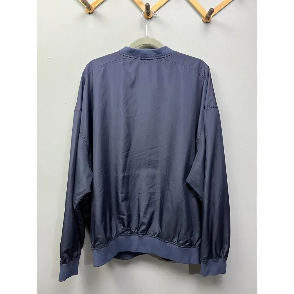 Stone Hill Golf Jacket‎ Men's XL Pullover Windbreaker V-Neck Navy Blue Solid